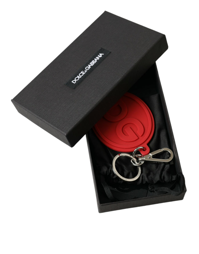 Dolce & Gabbana Red Rubber DG Logo Keyring Keychain