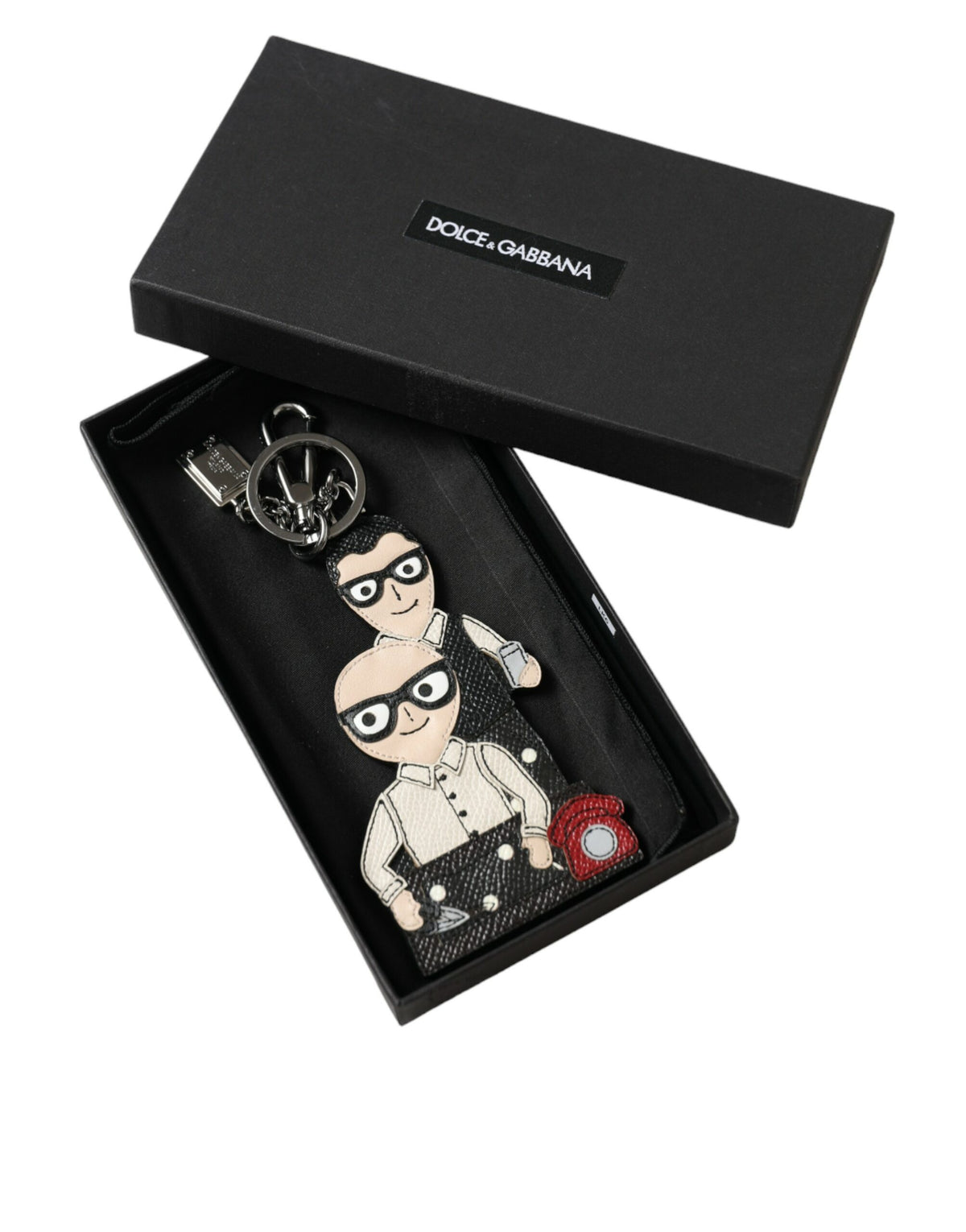 Porte-clés Dolce &amp; Gabbana en cuir avec logo Dominico Stefano #DGFAMILY
