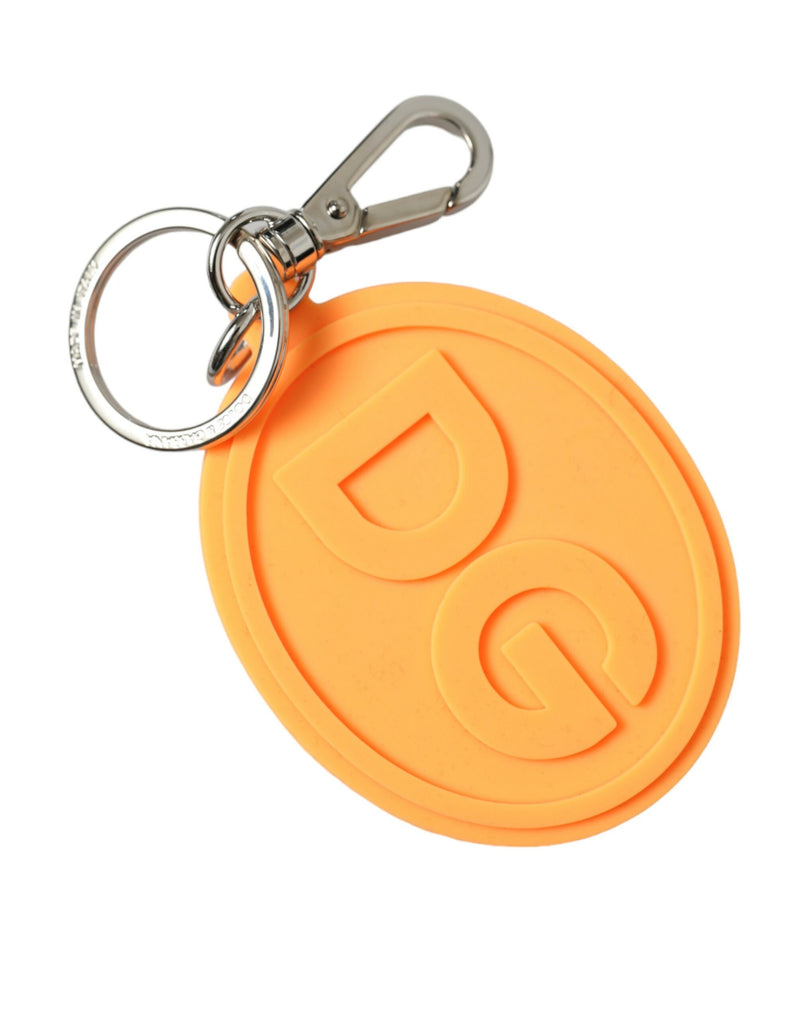 Dolce & Gabbana Orange Rubber DG Logo Keychain