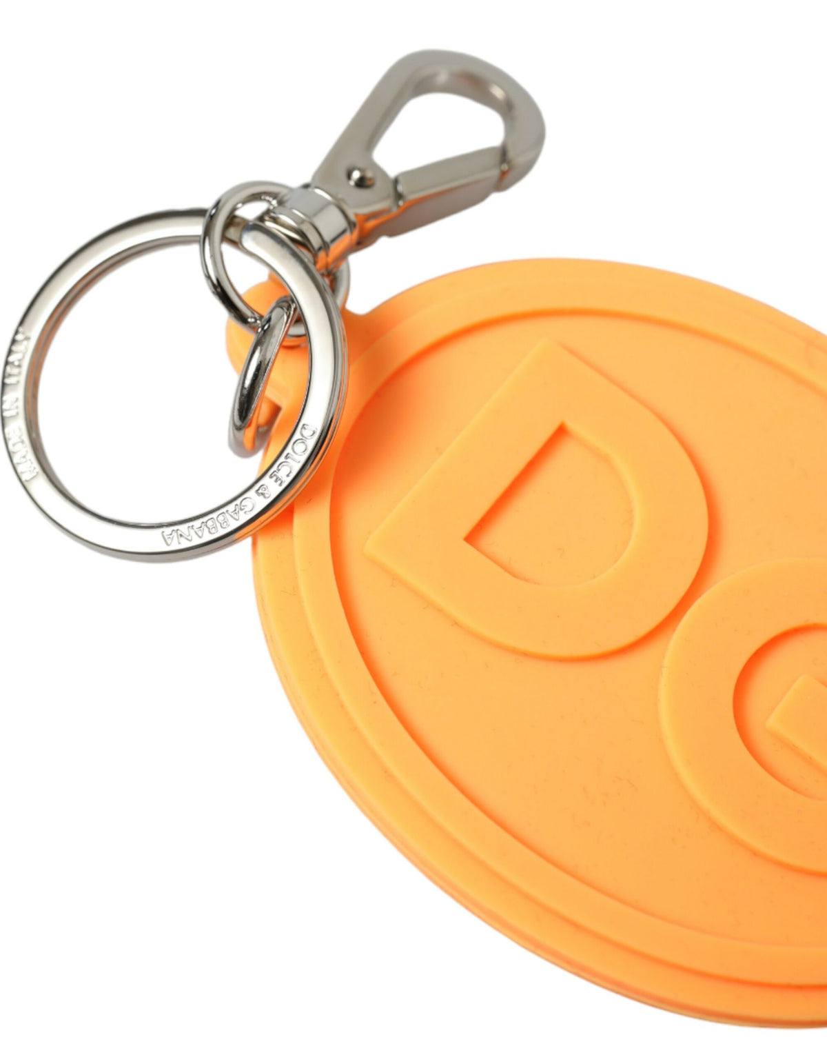 Dolce & Gabbana Orange Rubber DG Logo Keychain