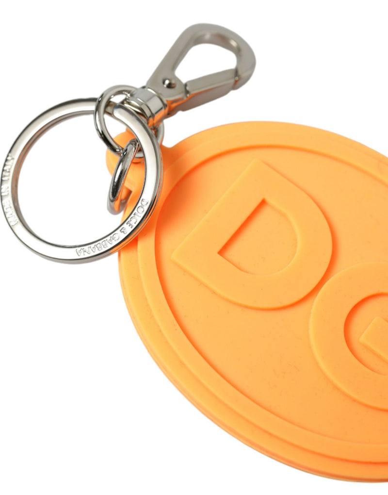 Dolce & Gabbana Orange Rubber DG Logo Keychain