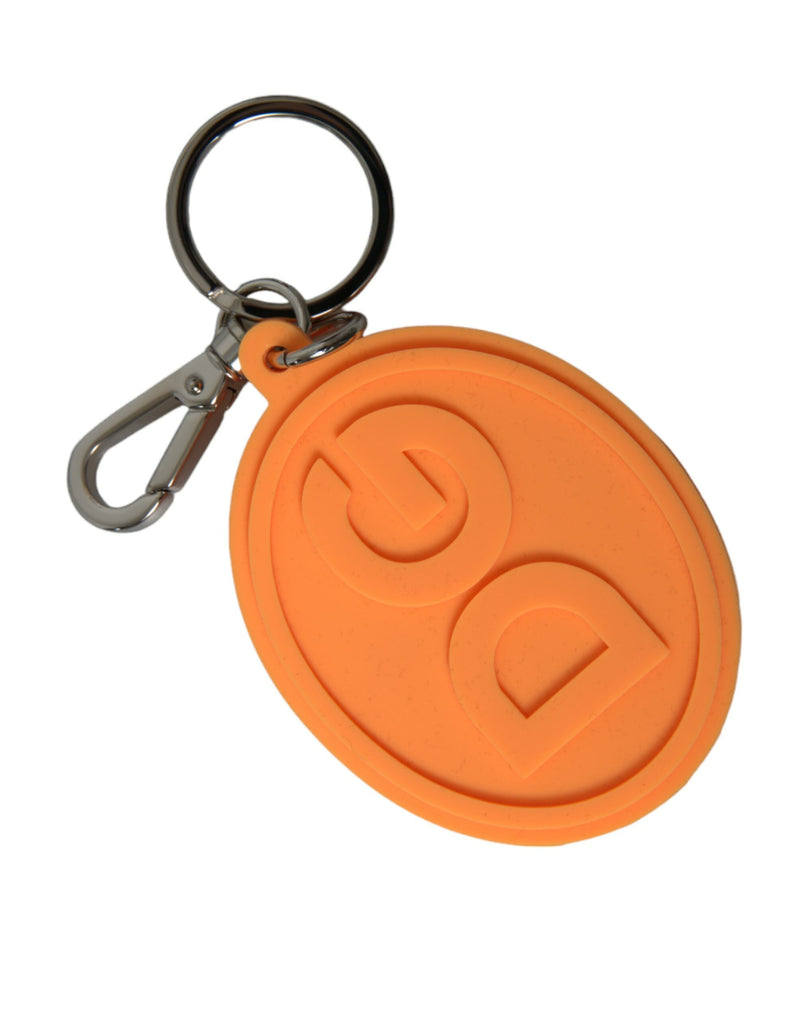 Dolce & Gabbana Orange Rubber DG Logo Keychain