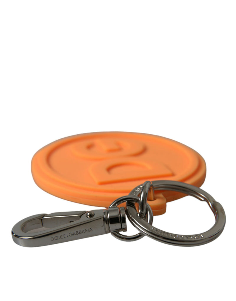 Dolce & Gabbana Orange Rubber DG Logo Keychain