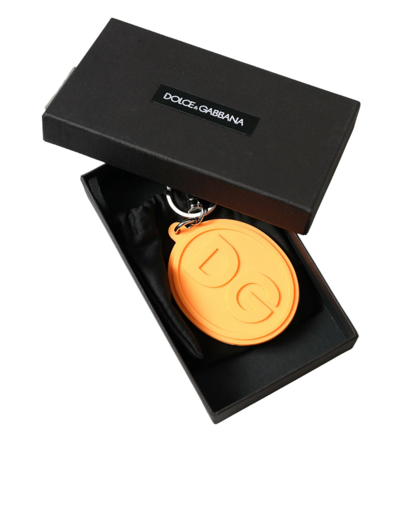 Dolce & Gabbana Orange Rubber DG Logo Keychain
