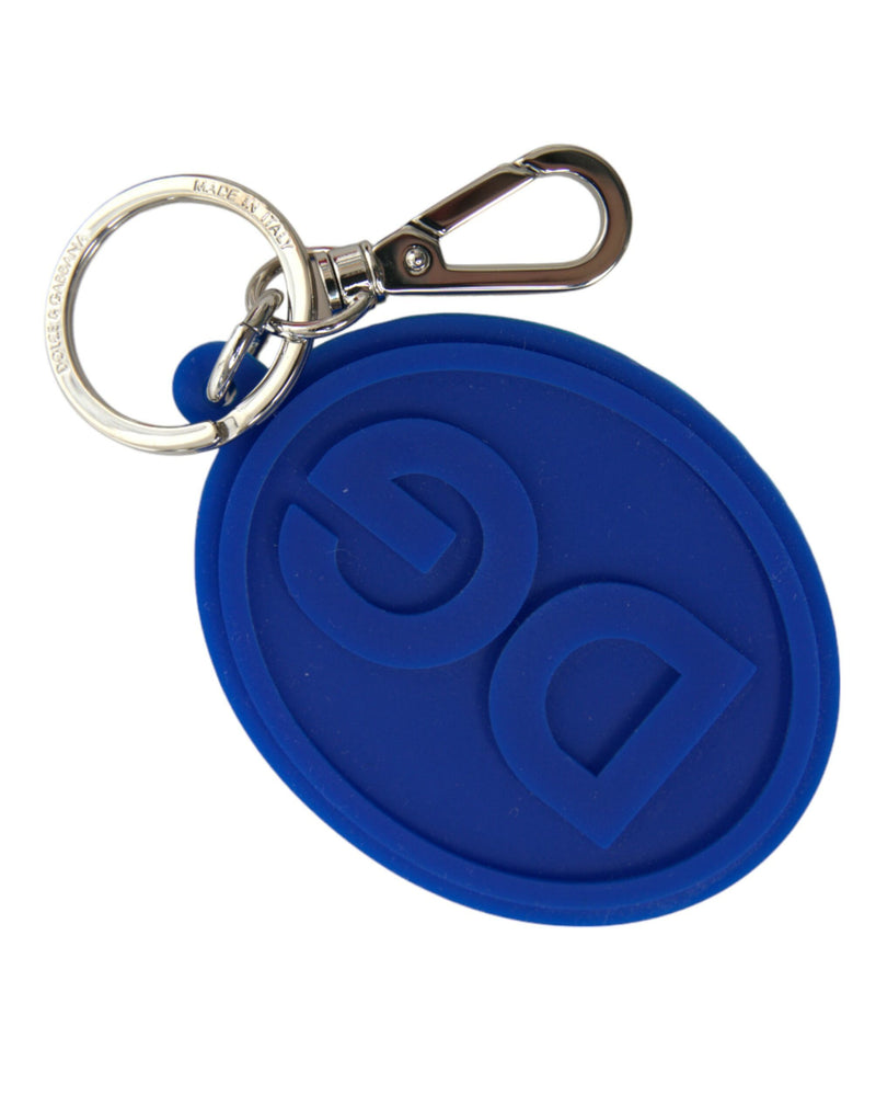 Dolce & Gabbana Blue Rubber DG Logo Keyring - Luxury Accessory