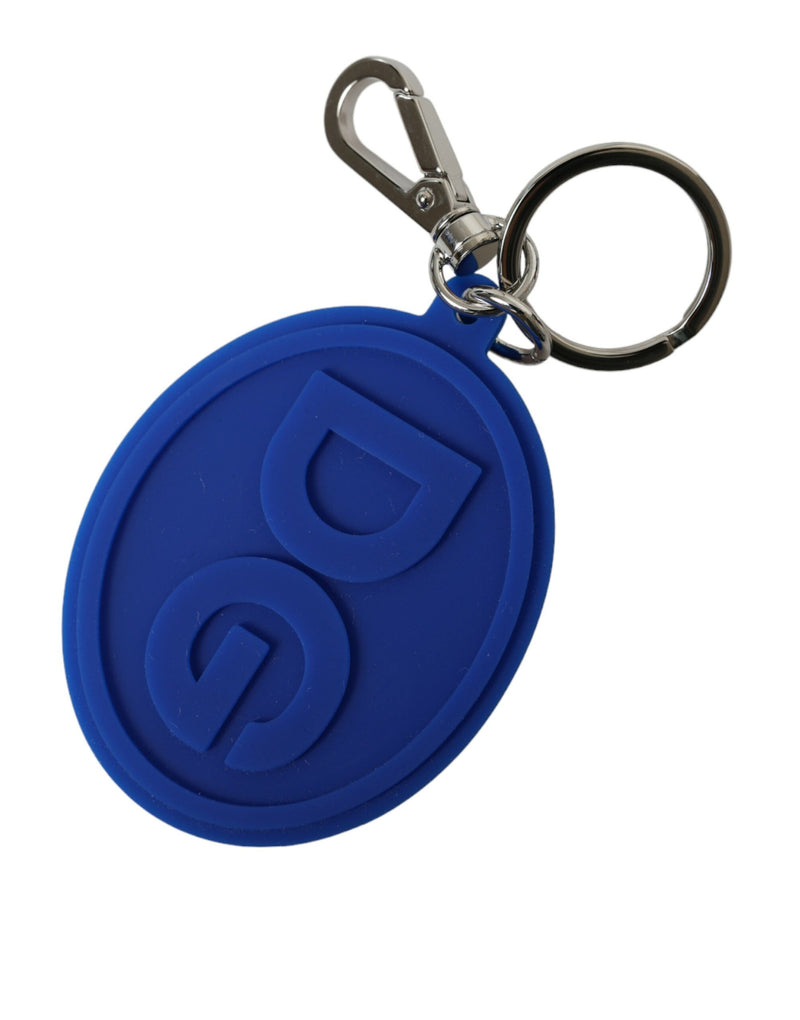 Dolce & Gabbana Blue Rubber DG Logo Keyring - Luxury Accessory