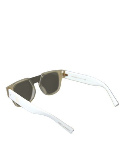 Dolce &amp; Gabbana Witte Acetaat Spiegellenzen DG4356 Zonnebril