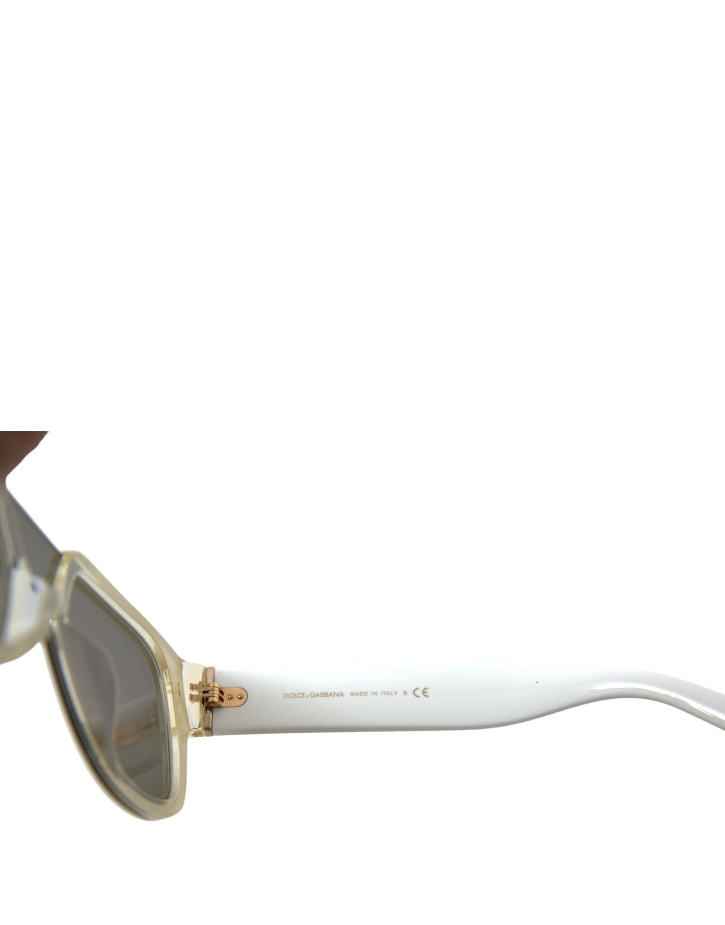 Dolce &amp; Gabbana Witte Acetaat Spiegellenzen DG4356 Zonnebril