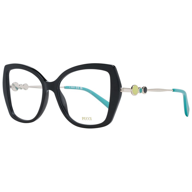 Emilio Pucci Black Women Glasses Frame - Elegant Butterfly Design
