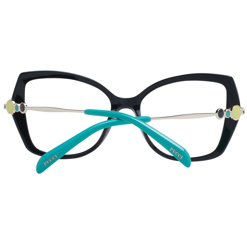 Emilio Pucci Black Women Glasses Frame - Elegant Butterfly Design