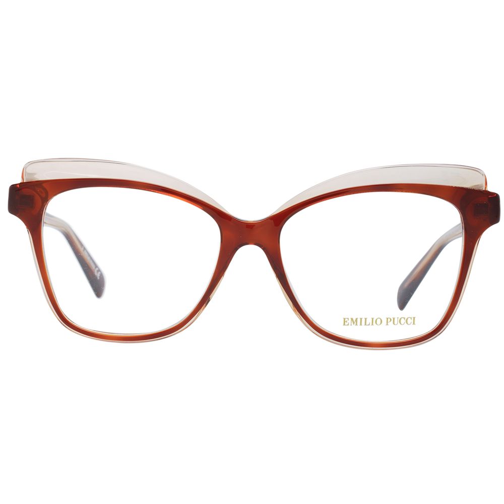 Emilio Pucci Brown Women Glasses Frame - Elegant Butterfly Design