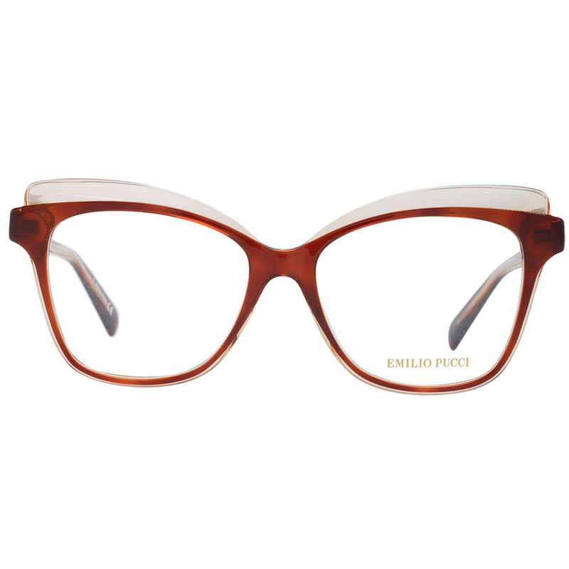 Emilio Pucci Brown Women Glasses Frame - Elegant Butterfly Design