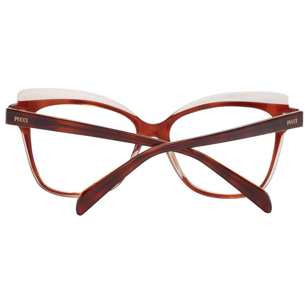 Emilio Pucci Brown Women Glasses Frame - Elegant Butterfly Design