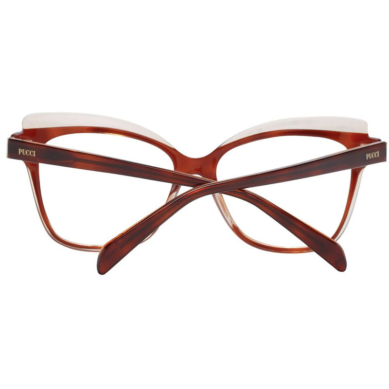 Emilio Pucci Brown Women Glasses Frame - Elegant Butterfly Design