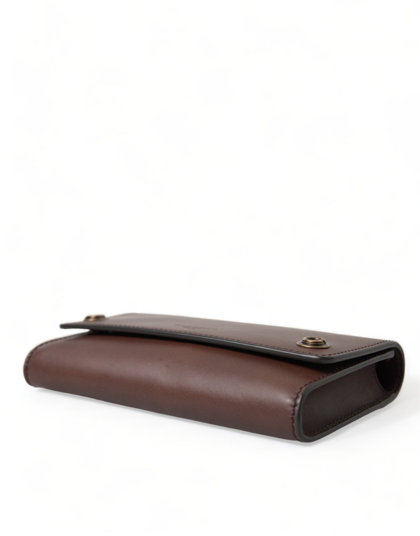 Mini sac à bandoulière Dolce & Gabbana en cuir marron avec logo en relief pour homme