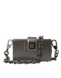 Sac à bandoulière Dolce & Gabbana DG BOX en cuir de veau gris métallisé