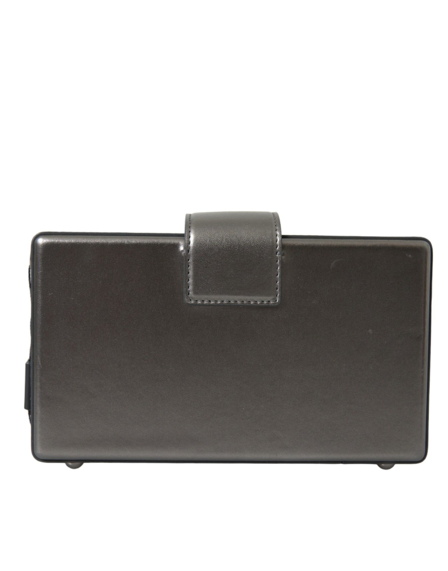 Sac à bandoulière Dolce & Gabbana DG BOX en cuir de veau gris métallisé