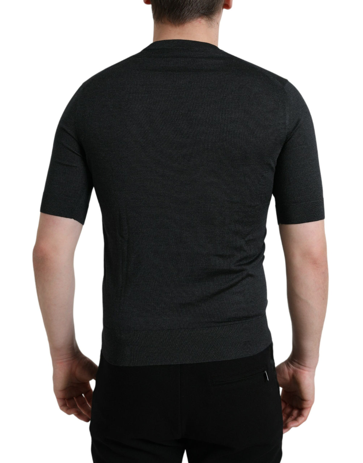 T-shirt à manches courtes et col rond gris foncé de Dolce &amp; Gabbana