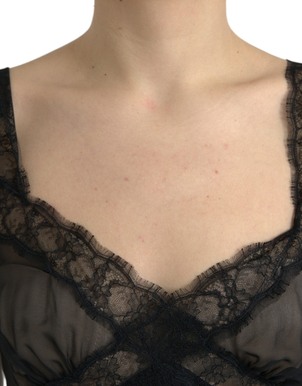 Robe Mini Plissée en Soie Noire Dolce & Gabbana