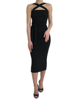 Robe Midi Sans Manches Halter Noire Dolce & Gabbana