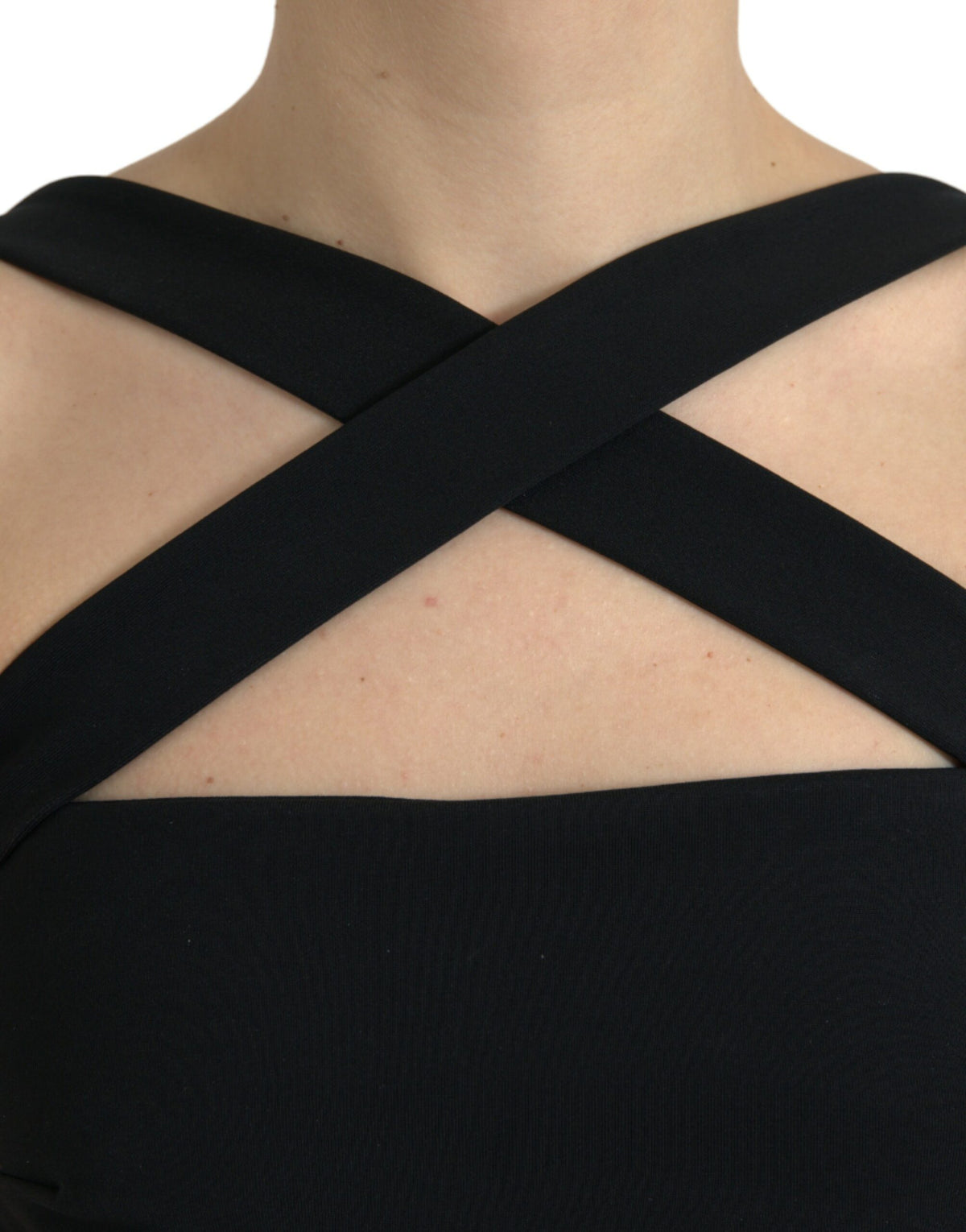 Robe Midi Sans Manches Halter Noire Dolce & Gabbana