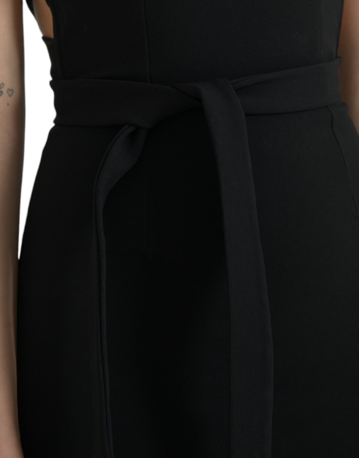 Robe Midi Sans Manches Halter Noire Dolce & Gabbana