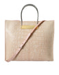 Sac cabas Balenciaga en cuir exotique rose gaufré avec poignée torsadée