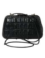 Balenciaga Black Exotic Skin Leather Shoulder Crossbody Box Clutch Bag