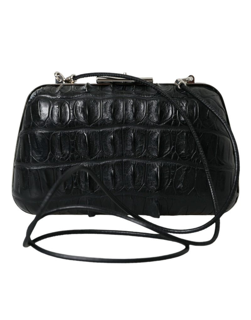 Balenciaga Black Exotic Skin Leather Shoulder Crossbody Box Clutch Bag
