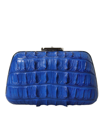 Balenciaga Blauwe Exotische Huid Leren Schoudertas Crossbody Box Clutch Bag
