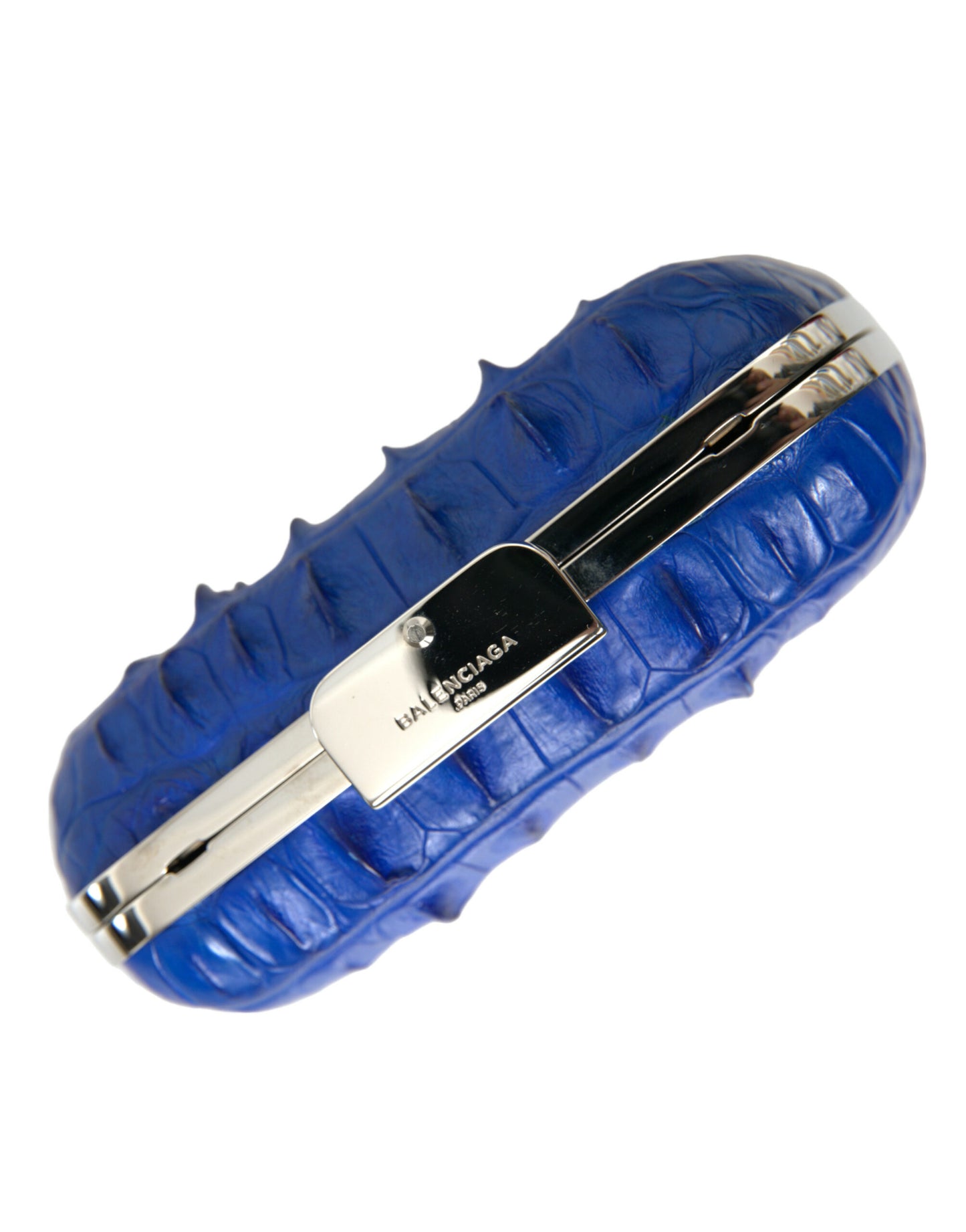 Balenciaga Blauwe Exotische Huid Leren Schoudertas Crossbody Box Clutch Bag