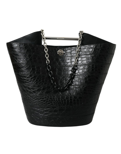 Balenciaga Zwarte Exotische Leren Maxi Bucket Tote Handtas
