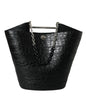 Balenciaga Zwarte Exotische Leren Maxi Bucket Tote Handtas