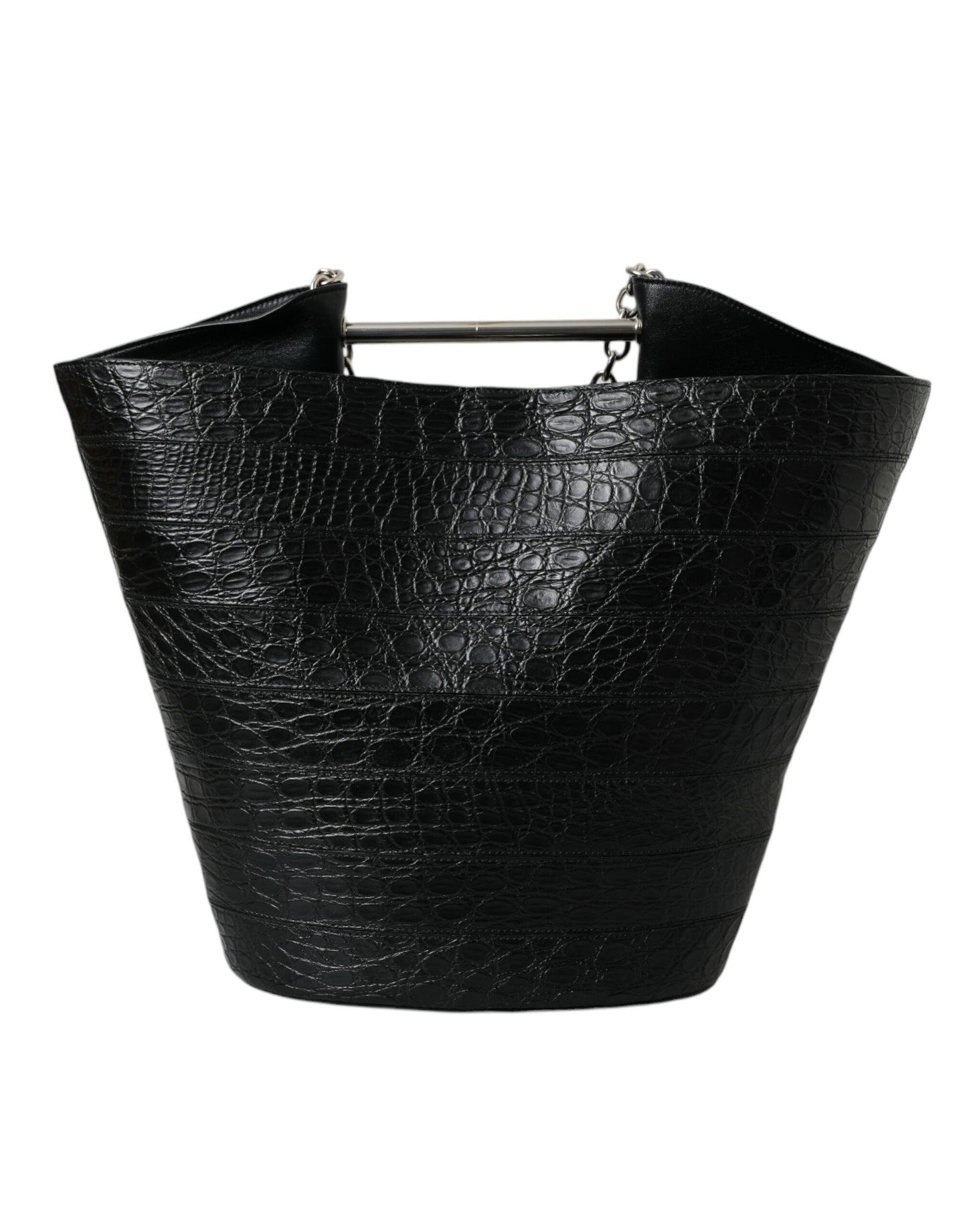 Balenciaga Zwarte Exotische Leren Maxi Bucket Tote Handtas