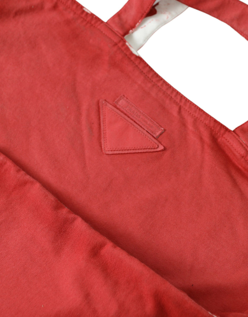 Sac à provisions Prada Red Jersey Fabric Logo