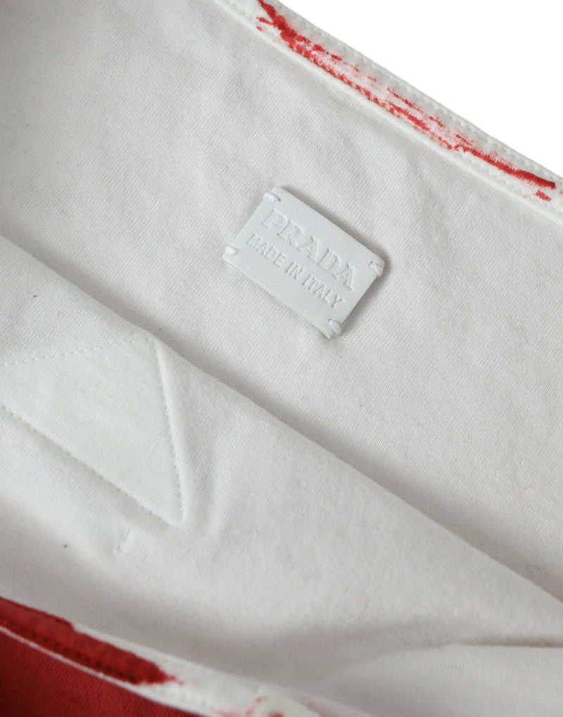 Sac à provisions Prada Red Jersey Fabric Logo