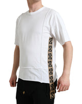 T-shirt à manches courtes à col rond blanc avec logo Dolce &amp; Gabbana