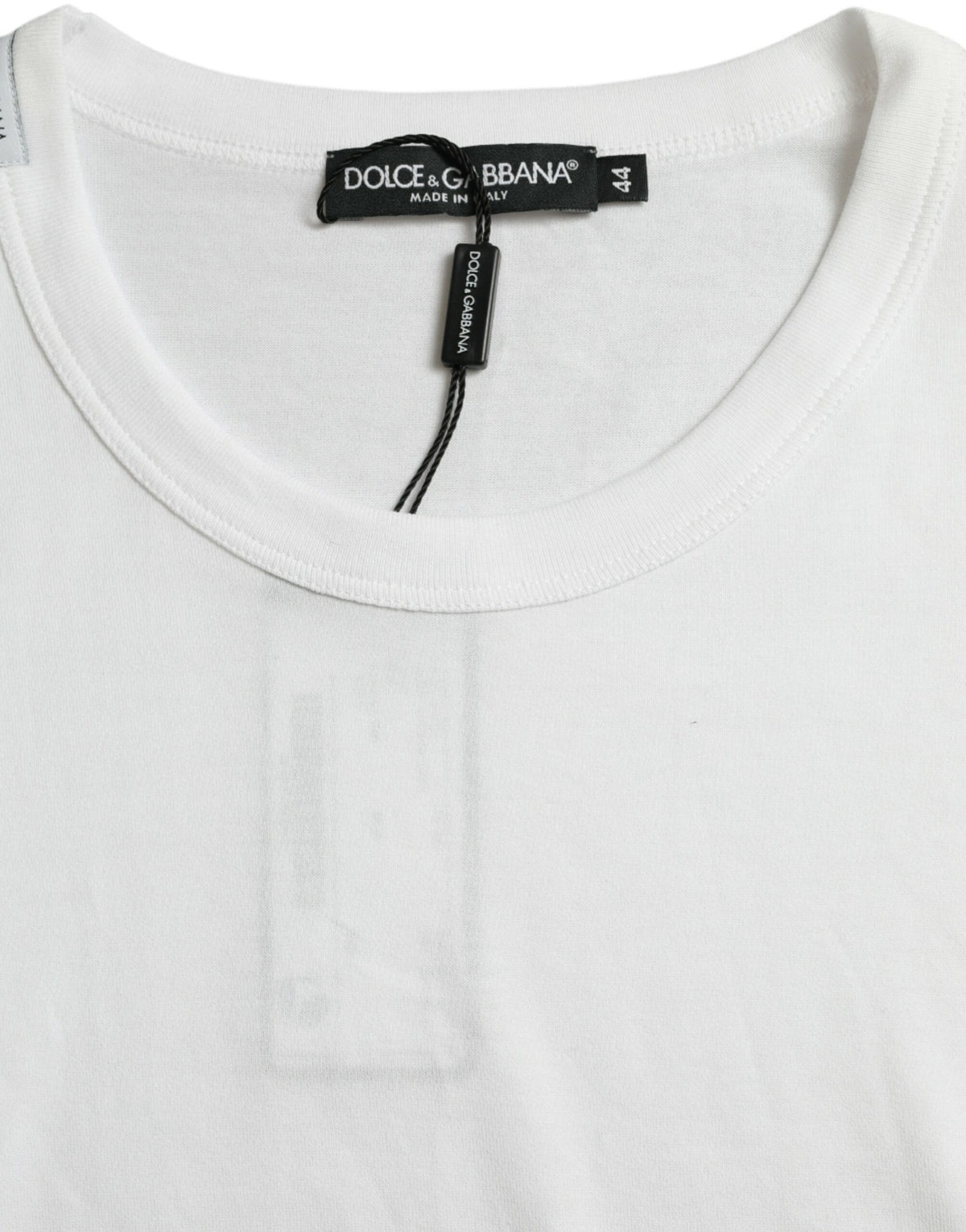 T-shirt à manches courtes à col rond blanc avec logo Dolce &amp; Gabbana