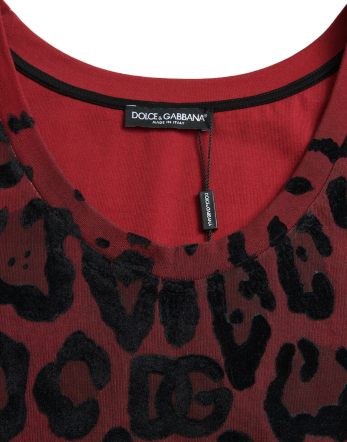Débardeur sans manches à imprimé léopard rouge de Dolce &amp; Gabbana