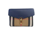 Burberry Macken kleine crossbodytas van leer in regencyblauw met het House Check-patroon