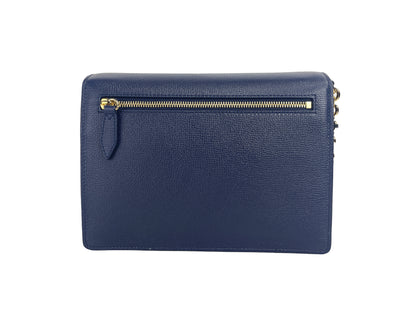 Burberry Macken kleine crossbodytas van leer in regencyblauw met het House Check-patroon