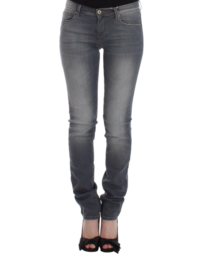 Jean slim gris en denim, coupe skinny et extensible, Ermanno Scervino.