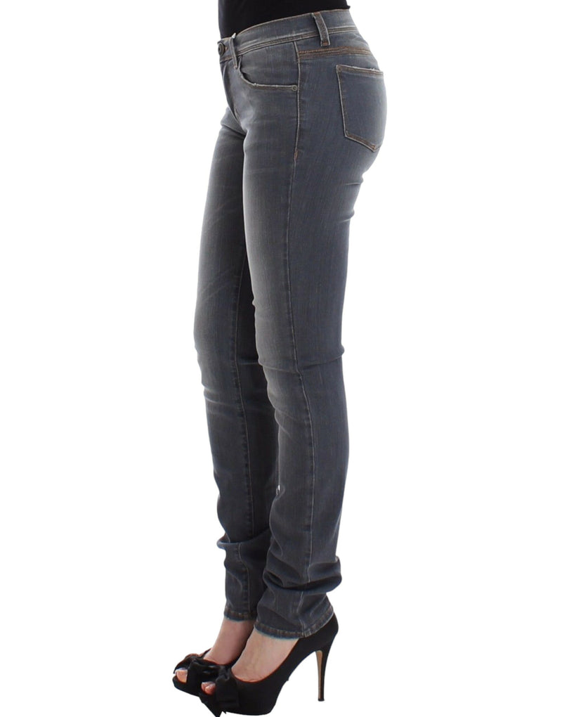 Jean slim gris en denim, coupe skinny et extensible, Ermanno Scervino.