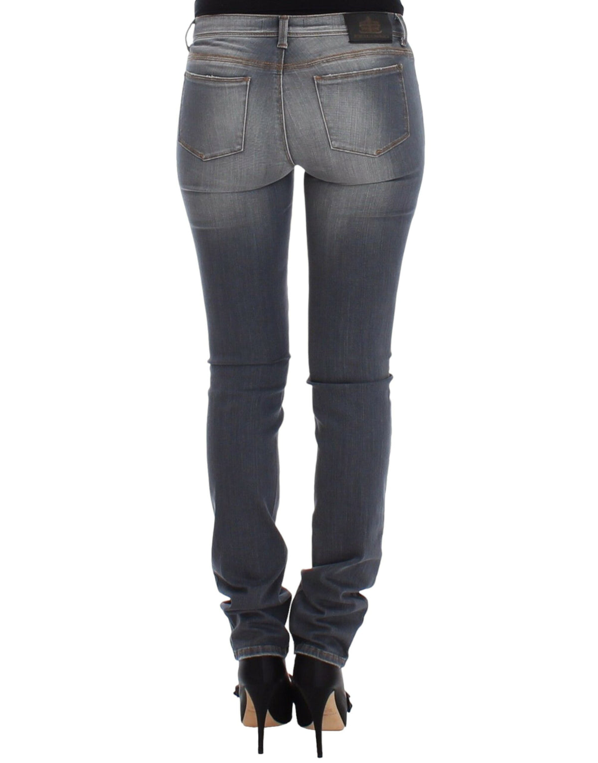 Jean slim gris en denim, coupe skinny et extensible, Ermanno Scervino.