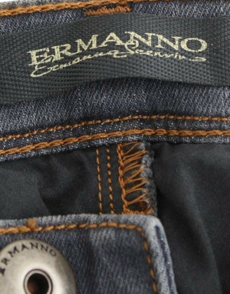 Jean slim gris en denim, coupe skinny et extensible, Ermanno Scervino.