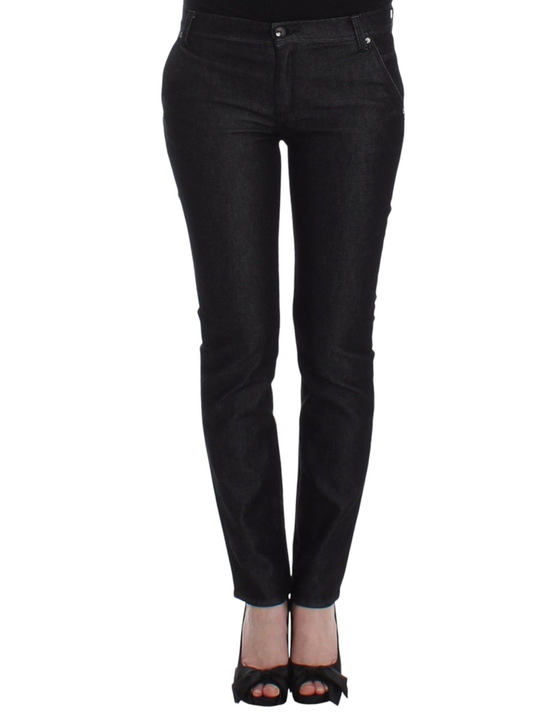 Jean slim noir en jean, taille skinny et extensible d'Ermanno Scervino.
