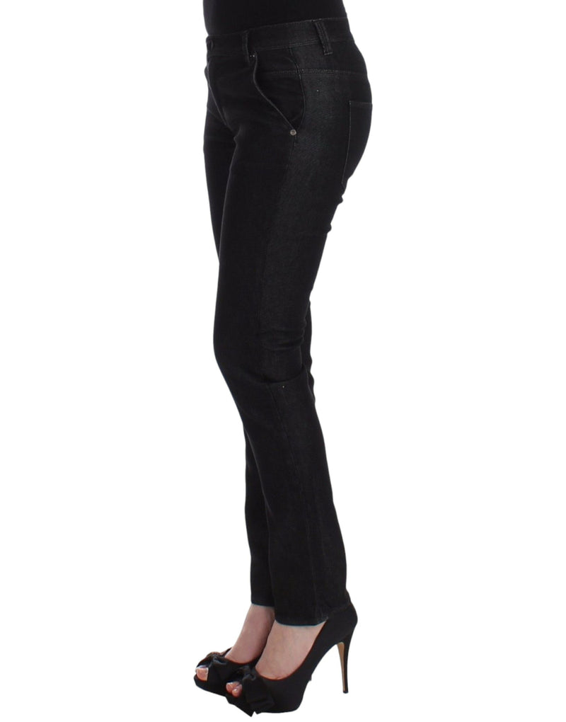 Jean slim noir en jean, taille skinny et extensible d'Ermanno Scervino.