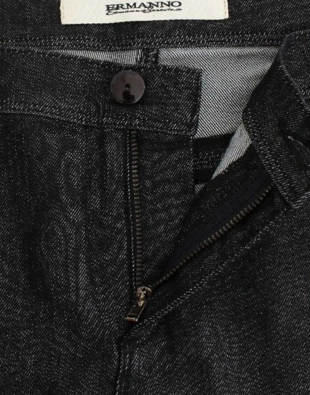 Jean slim noir en jean, taille skinny et extensible d'Ermanno Scervino.