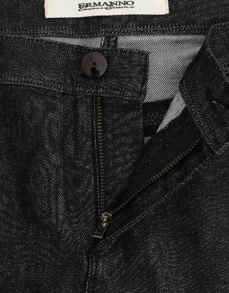 Jean slim noir en jean, taille skinny et extensible d'Ermanno Scervino.