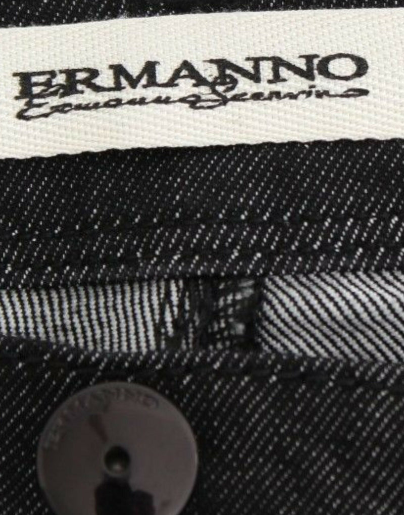 Jean slim noir en jean, taille skinny et extensible d'Ermanno Scervino.